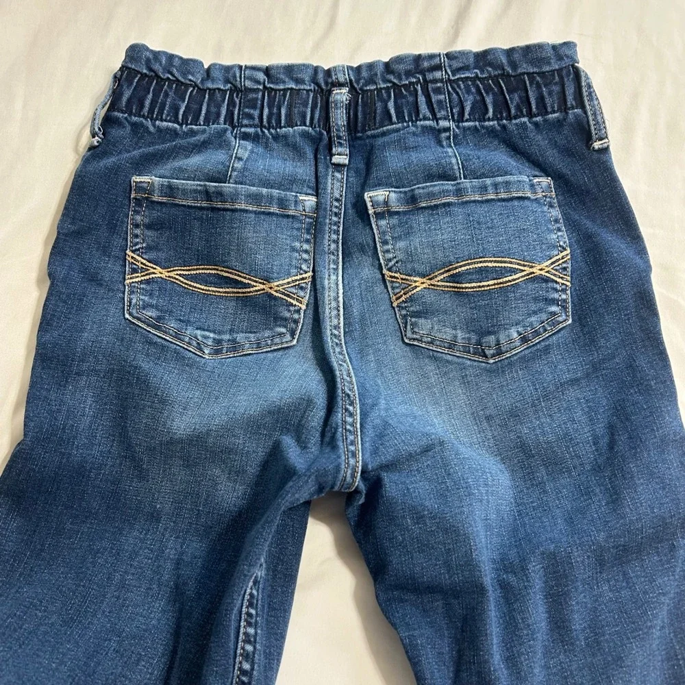 Abercrombie Kids High Rise‎ Mini Mom Jean Distressed Blue Denim Size 13/14